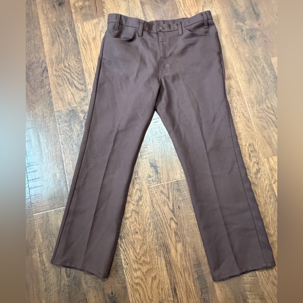 Levi's Men’s Western Dacron Brown Pants 38X32 Black Tag Made In USA